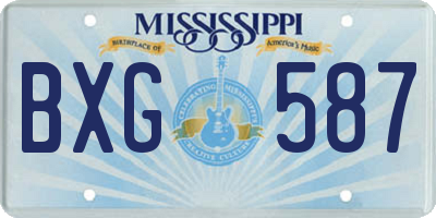 MS license plate BXG587