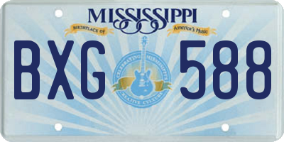 MS license plate BXG588