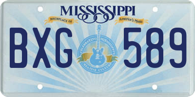 MS license plate BXG589