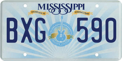 MS license plate BXG590