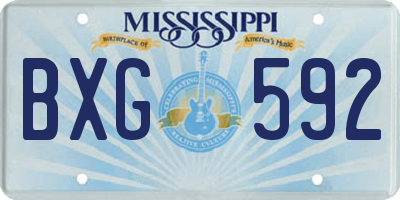 MS license plate BXG592
