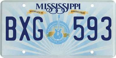 MS license plate BXG593