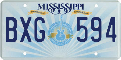 MS license plate BXG594