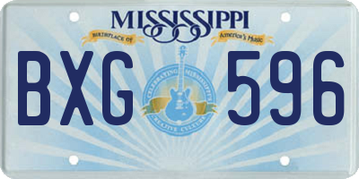 MS license plate BXG596