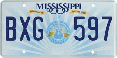 MS license plate BXG597