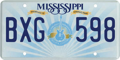 MS license plate BXG598
