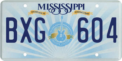 MS license plate BXG604