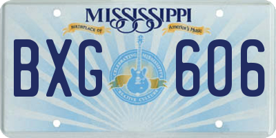 MS license plate BXG606