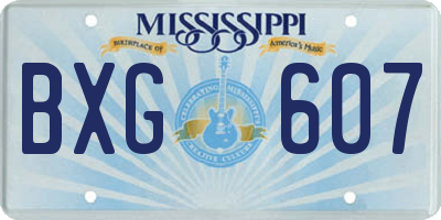 MS license plate BXG607
