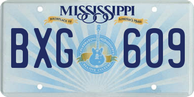 MS license plate BXG609