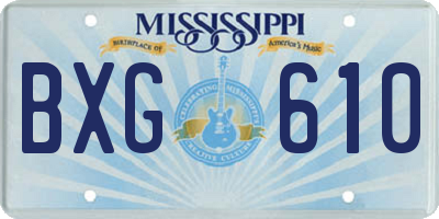MS license plate BXG610