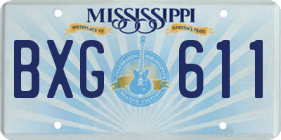 MS license plate BXG611