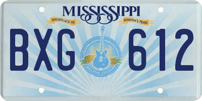 MS license plate BXG612