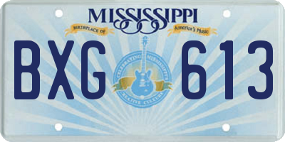 MS license plate BXG613
