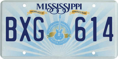 MS license plate BXG614