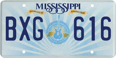 MS license plate BXG616