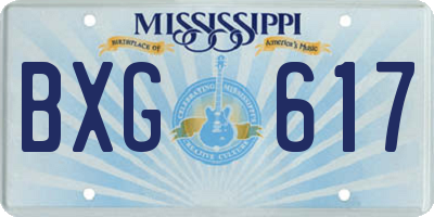 MS license plate BXG617
