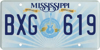 MS license plate BXG619
