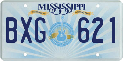 MS license plate BXG621