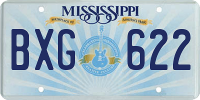 MS license plate BXG622