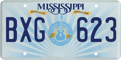 MS license plate BXG623