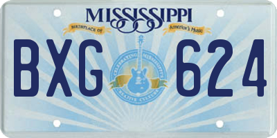 MS license plate BXG624