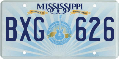 MS license plate BXG626