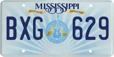MS license plate BXG629