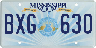 MS license plate BXG630