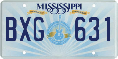 MS license plate BXG631