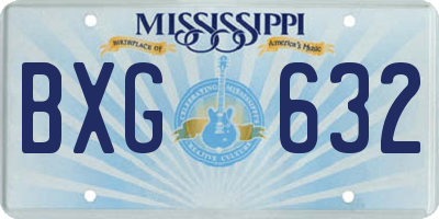 MS license plate BXG632