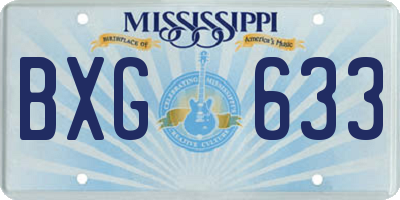 MS license plate BXG633