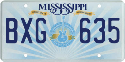 MS license plate BXG635