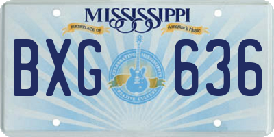 MS license plate BXG636