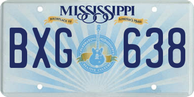 MS license plate BXG638