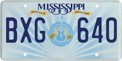 MS license plate BXG640