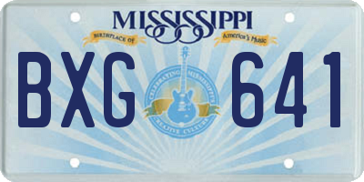 MS license plate BXG641