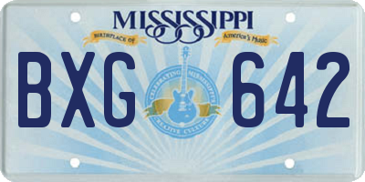 MS license plate BXG642