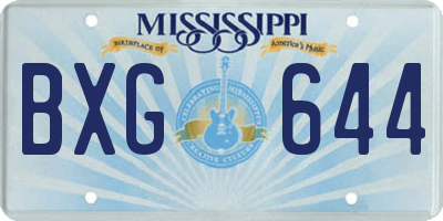MS license plate BXG644