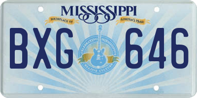MS license plate BXG646