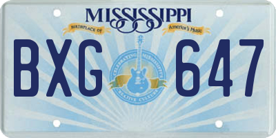 MS license plate BXG647