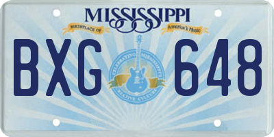 MS license plate BXG648