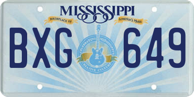 MS license plate BXG649