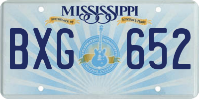MS license plate BXG652