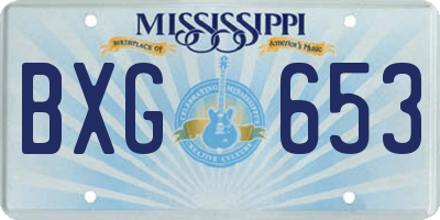 MS license plate BXG653