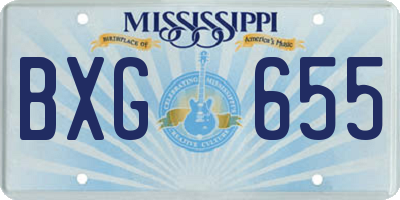 MS license plate BXG655