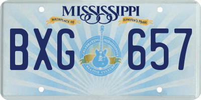 MS license plate BXG657
