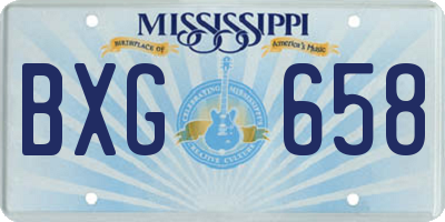 MS license plate BXG658