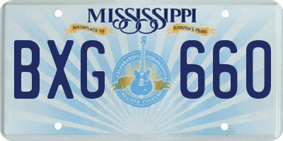 MS license plate BXG660