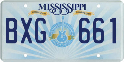 MS license plate BXG661